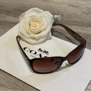 COACH Peony (S471) Tortoise Wrap Sunglasses 59-16-125mm - EUC